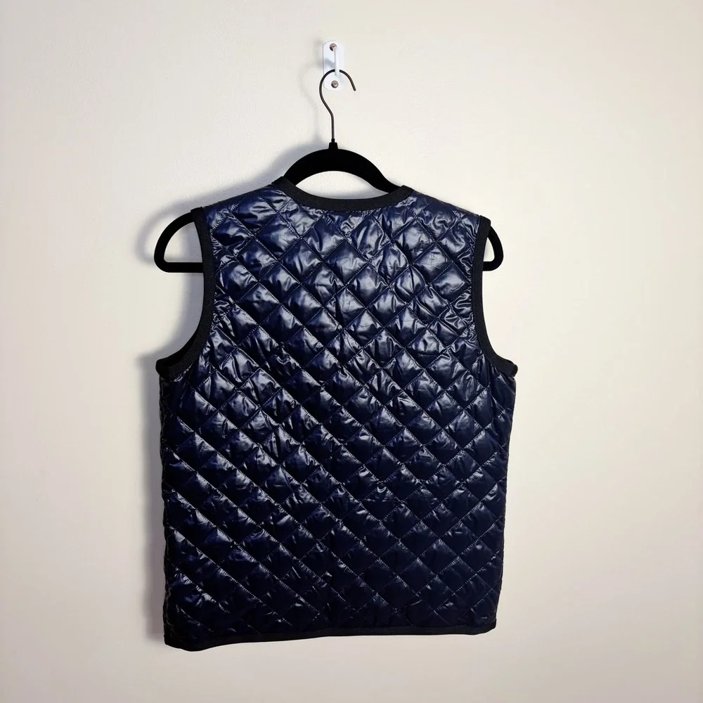 J.Crew Vest Mens XS Navy Blue Quilted Down Puffer Full Zip Lightweight Pockets
